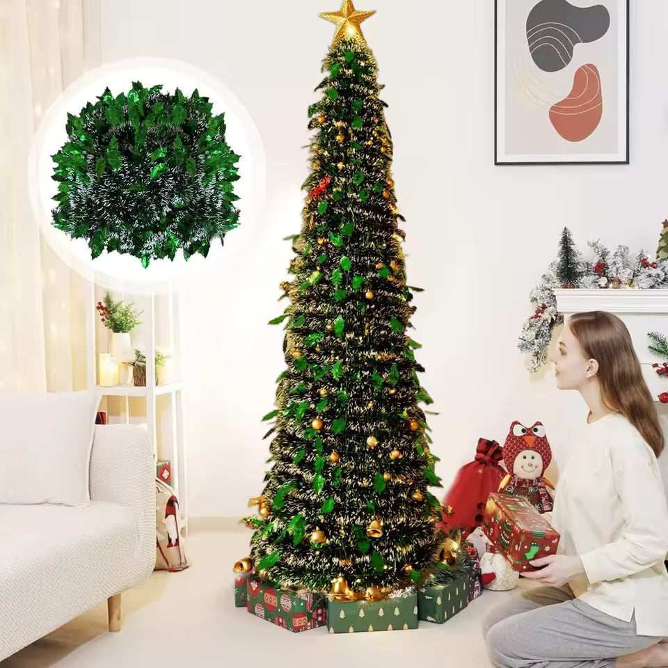 Arbol De Navidad Plegable Luces 1.5mtros
