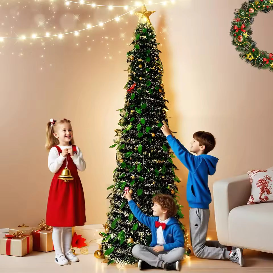 Arbol De Navidad Plegable Luces 1.5mtros